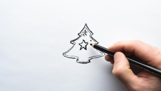 Christmas and New year card. Hand drawn stop motion Christmas background