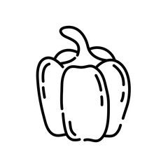 Paprika doodle icon. Hand drawn black sketch. Vector Illustration.