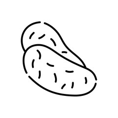 Potato doodle icon. Hand drawn black sketch. Vector Illustration.
