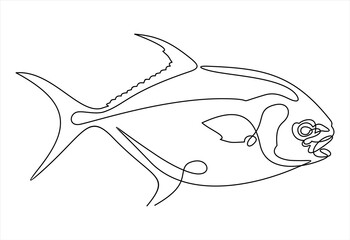 Obraz premium Continuous one line drawing fish.