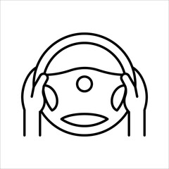 Steering wheel icon. Car, auto vector line icon. Automobile, machine, drive symbol. Wheel symbol illustration on white background.