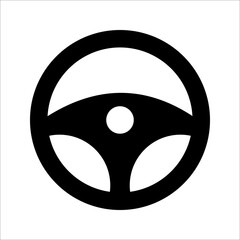 Fototapeta premium Steering wheel icon. Car, auto vector line icon. Automobile, machine, drive symbol. Wheel symbol illustration on white background.