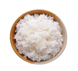 Rice in a bowl isolated on transparent png