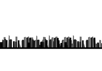 Fototapeta na wymiar city skyline in black
