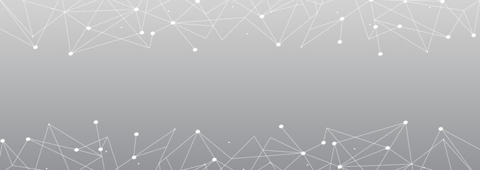 White network. Abstract connection on gray background. Network technology background with dots and lines for desktop. Ai background. Modern abstract concept. Line background, network technology vector