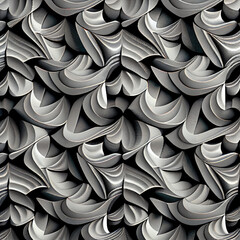 Repeating 3d pattern of flowing shapes