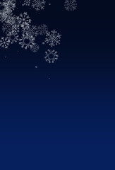 Fototapeta na wymiar Silver Snowfall Vector Blue Panoramic Background.