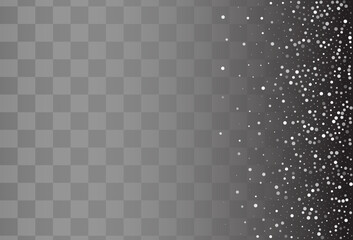 Silver Snowfall Vector Red Background. Falling