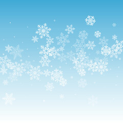 Gray Snowflake Vector Blue Background. Abstract