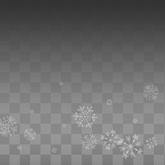 Silver Snowflake Vector Transparent Background.