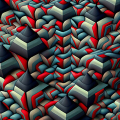 Fototapeta premium Repeating 3d pattern of flowing shapes