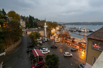 Istanbul sariyer district view ain the evening. 11 16 2022 november 2022. Istinye marin.