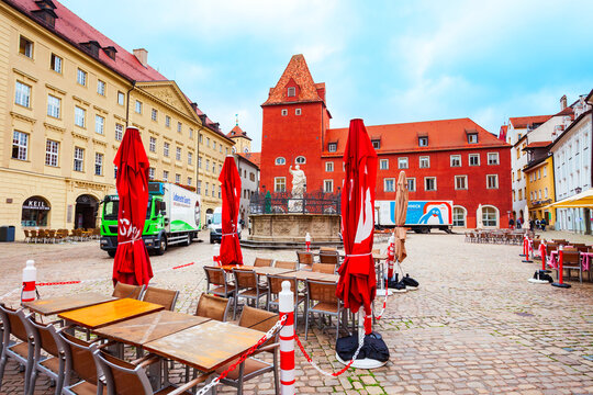 Regensburg old town in Bavaria, Germany