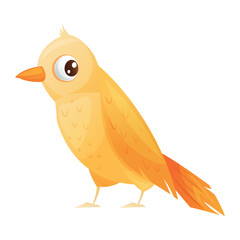 Canary Bird with Yellow Feathers as Home Pet Animal Vector Illustration