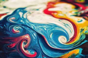 Swirling paint colors abstract background