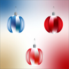 A set of Christmas tree decorations. Isolated.