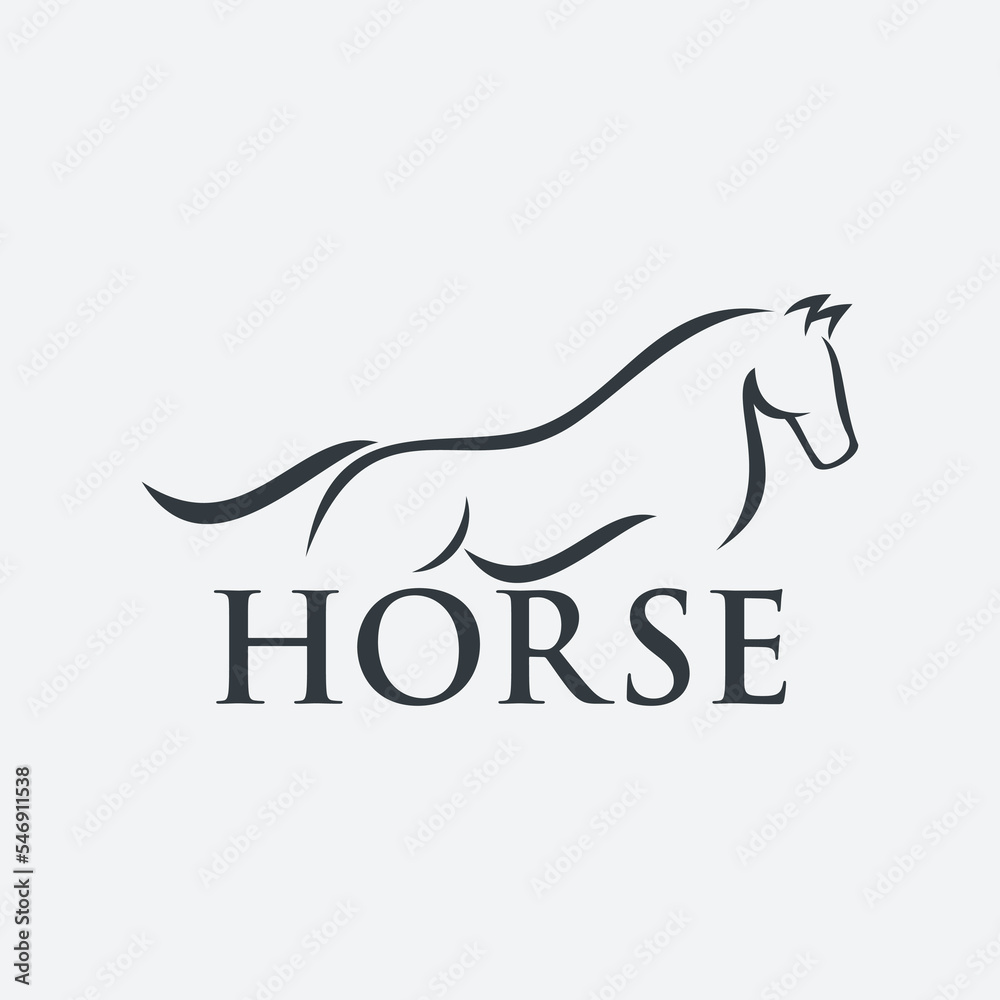 Wall mural Horse jumping logo design vector template