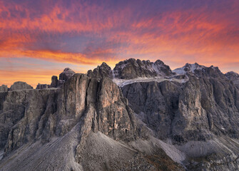 Fototapeta premium Beautiful sunset over the mountains - dolomites