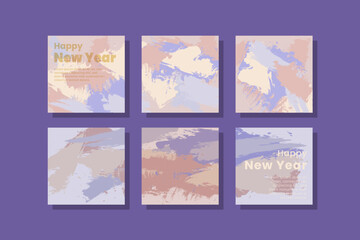 Social media post Set abstract background and happy new year.
