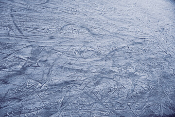 Ice In Skate Scratches, Close View