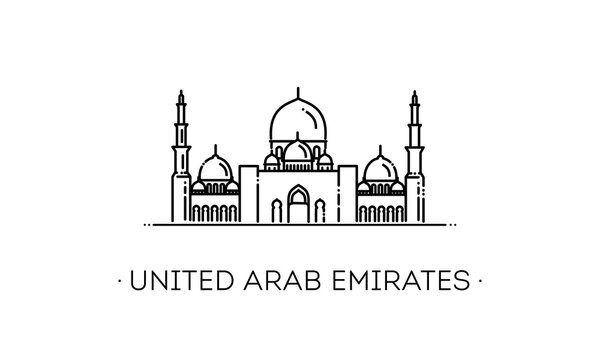 Sheikh Zayed Mosque. Vector illustration