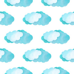 The clouds. Seamless pattern. Background, template for the design. Watercolor style.