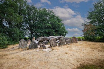 Hunebed D50 or Dolmen D50, Noord-Sleen municipality of Coevorden in the Dutch province of Drenthe is a Neolithic Tomb and protected historical monument in a natural environment