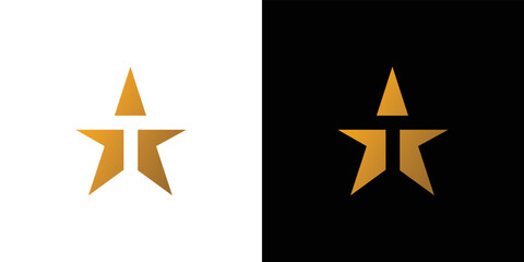 Obraz premium Modern and professional T Star logo design