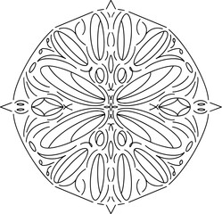 Abstract circle pattern. Outline illustration for coloring book or design. Black line scrabble. Doodle style