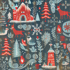 Fototapeta premium Traditional Christmas symbols