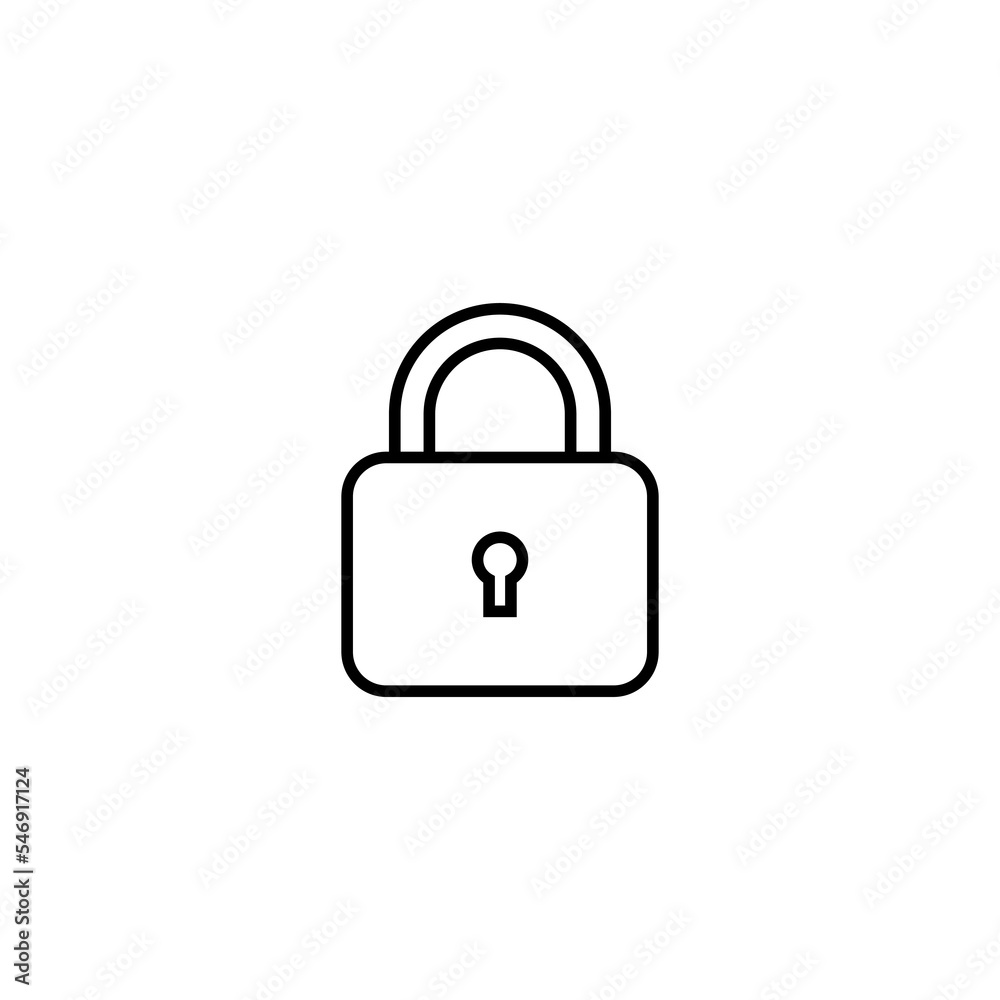 Poster padlock line icon