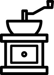 Portable coffee grinder thin line icon.