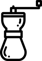 Portable coffee grinder thin line icon.