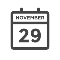 November 29 Calendar Day or Calender Date for Deadlines or Appointment