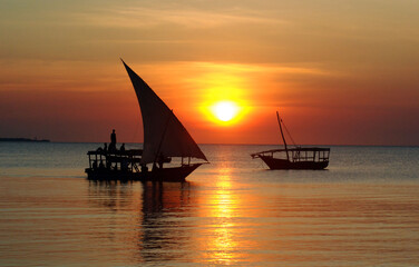  sunset, Taken at Nungwi Village, Zanzibar Island, Tanzania Nungwi. Nungwi is traditionally the centre of Zanzibar's dhow-building industry.
