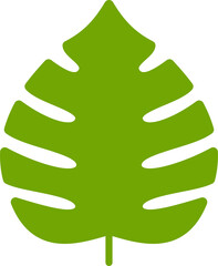 Green monstera leaf icon.