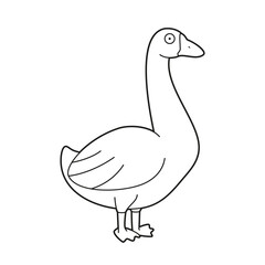 Easy coloring cartoon vector illustration of a goose