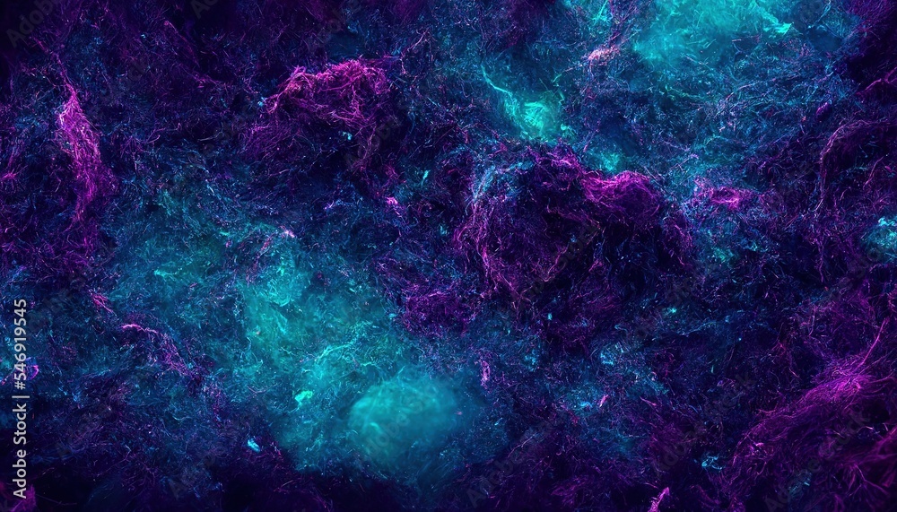 Wall mural abstract purple and blue nebula background. generative ai