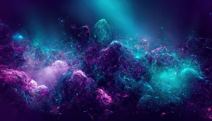 Fototapeta na wymiar Abstract purple and blue nebula background