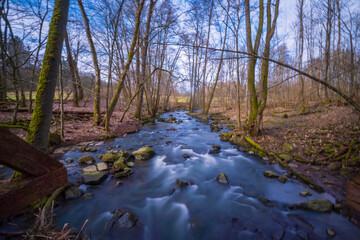 Long exposure of the Holzbach in the Holzbach Gorge near Gemünden/Germany