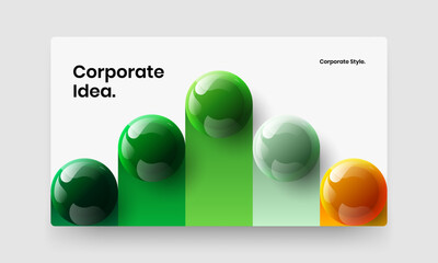 Vivid company cover vector design illustration. Minimalistic 3D balls corporate identity concept.