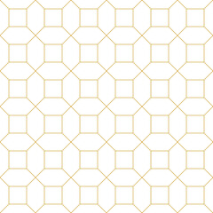 White and gold luxury line art seamless pattern