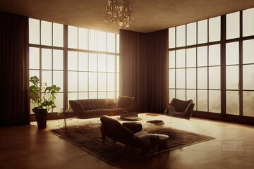 Interior of a contemporary modern living room
