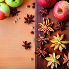 AI-generated Table Top Image Of Mixed Winter Spices