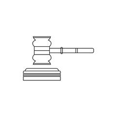 line drawing of judge's hammer vector illustration