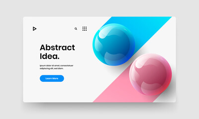 Bright 3D balls company identity template. Fresh corporate cover vector design illustration.