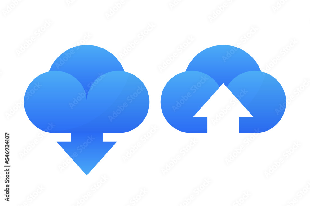 Poster cloud file downloads web. loading and unloading. vector illustration.