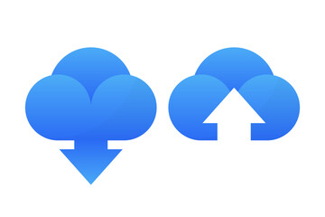 Cloud file downloads web. Loading and unloading. Vector illustration.