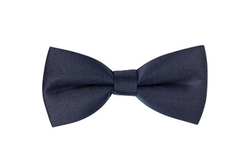 Bow tie isolated on white. Dicky bow is dark blue.