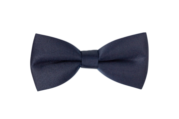 Bow tie isolated on white. Dicky bow is dark blue.